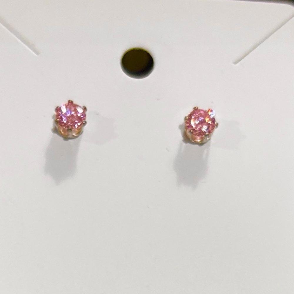 Pink CZ Earrings.